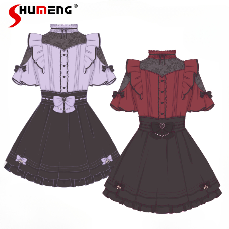Embroidery Blouse - Japanese Rojita Mine Gothic Style Lace