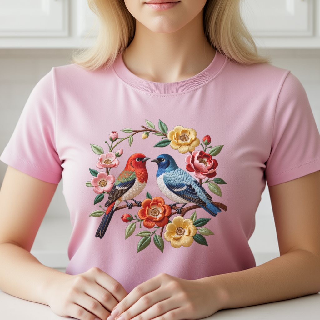 Embroidery Blouse - 1 Piece of Bird Pattern Clothing