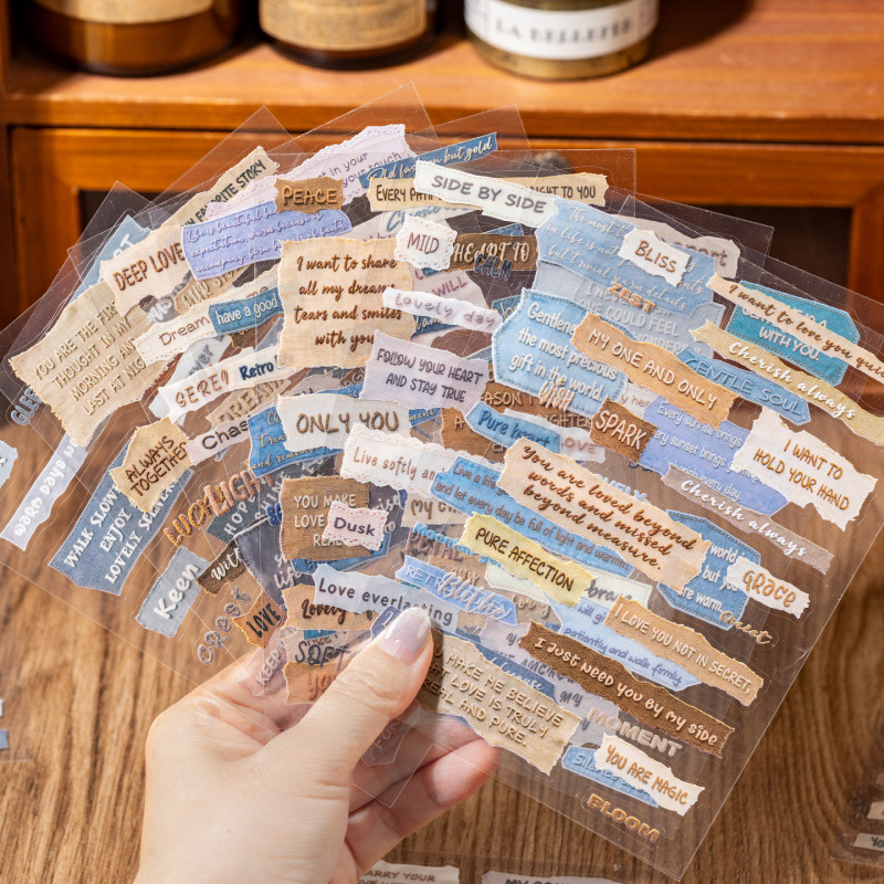 Embroidery Texture - 6 Sheets Vintage Faux Embroidery Word