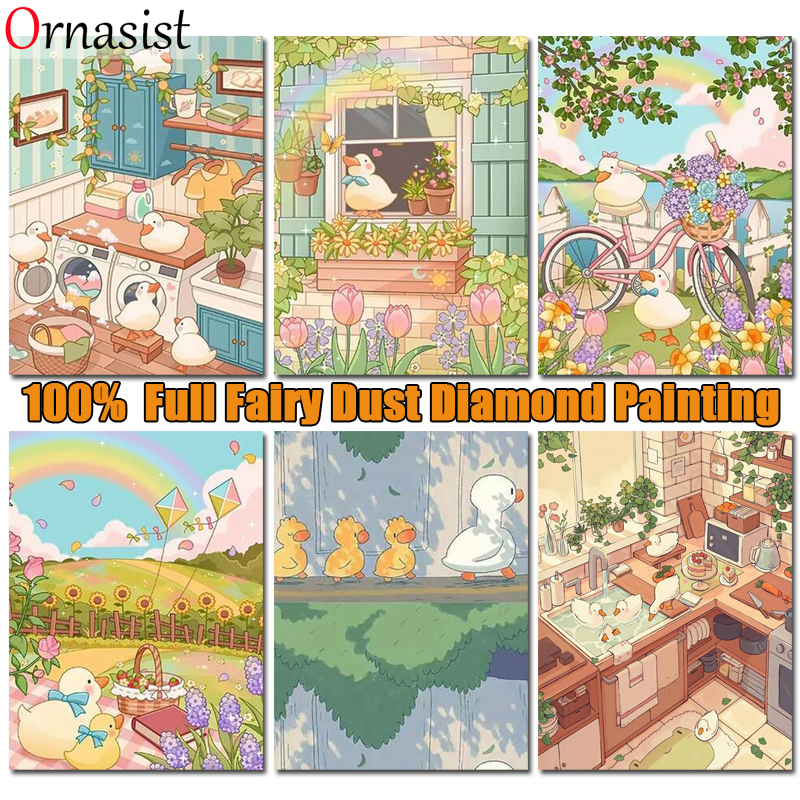 Embroidery Daisy - Full Fairy Dust Drill Diamond Painting