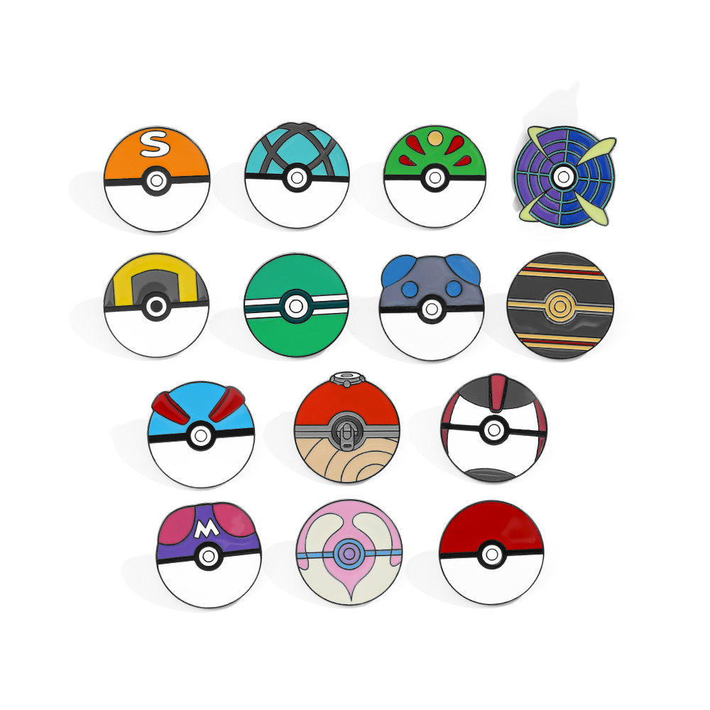 Embroidery Tulle - 14 Pcs Cartoon Brooch Minimalist Poké