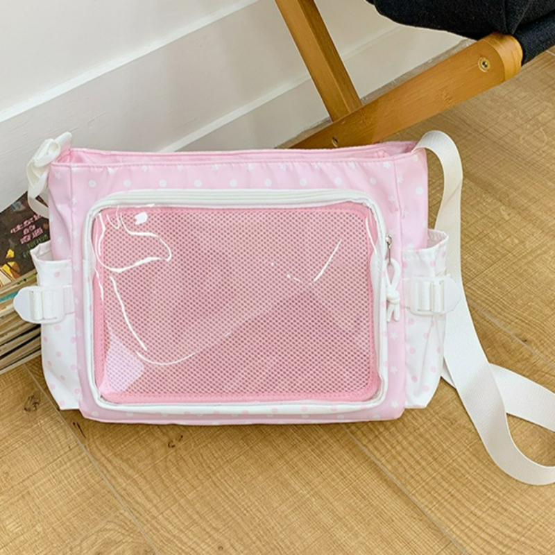 Embroidery Texture - Polka Dot Crossbody Shoulder Bag for