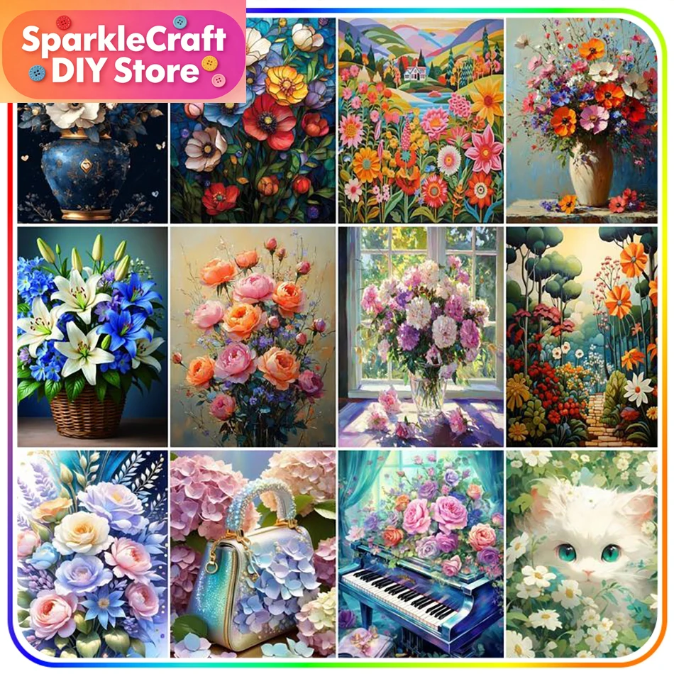 Embroidery Daisy - 1pc frameless Diamond Painting Kits Flowers
