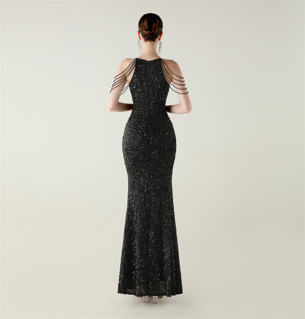 Elegant Evening Dress Women Me - Embroidery Beads บทวิจารณ์และราคา