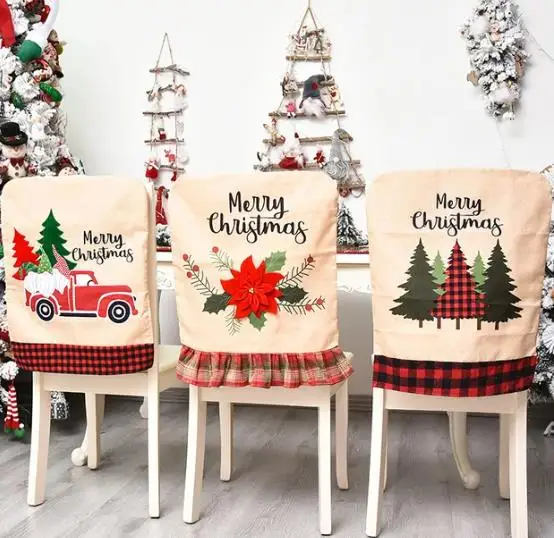 4/6/8pcs Christmas Chair Cover - Embroidery Xmas Decorations บทวิจารณ์และราคา