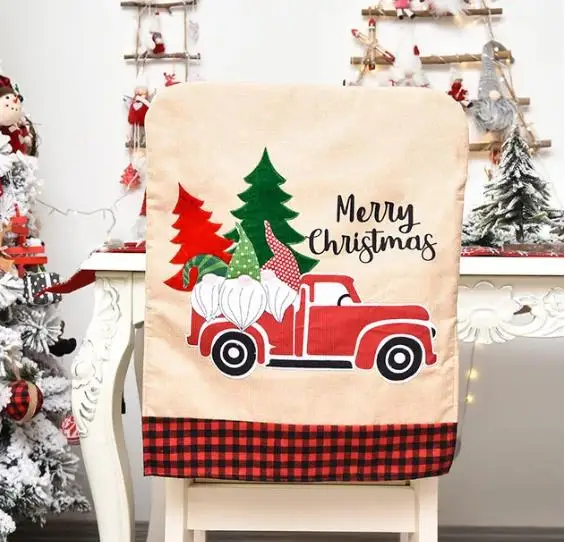 4/6/8pcs Christmas Chair Cover - Embroidery Xmas Decorations บทวิจารณ์และราคา