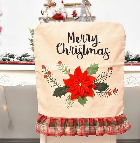 4/6/8pcs Christmas Chair Cover - Embroidery Xmas Decorations บทวิจารณ์และราคา
