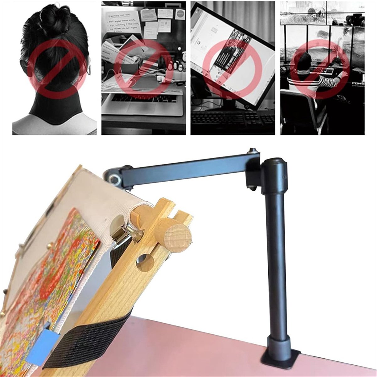 Metal Needlework Frame Stand A - Embroidery Needles บทวิจารณ์และราคา