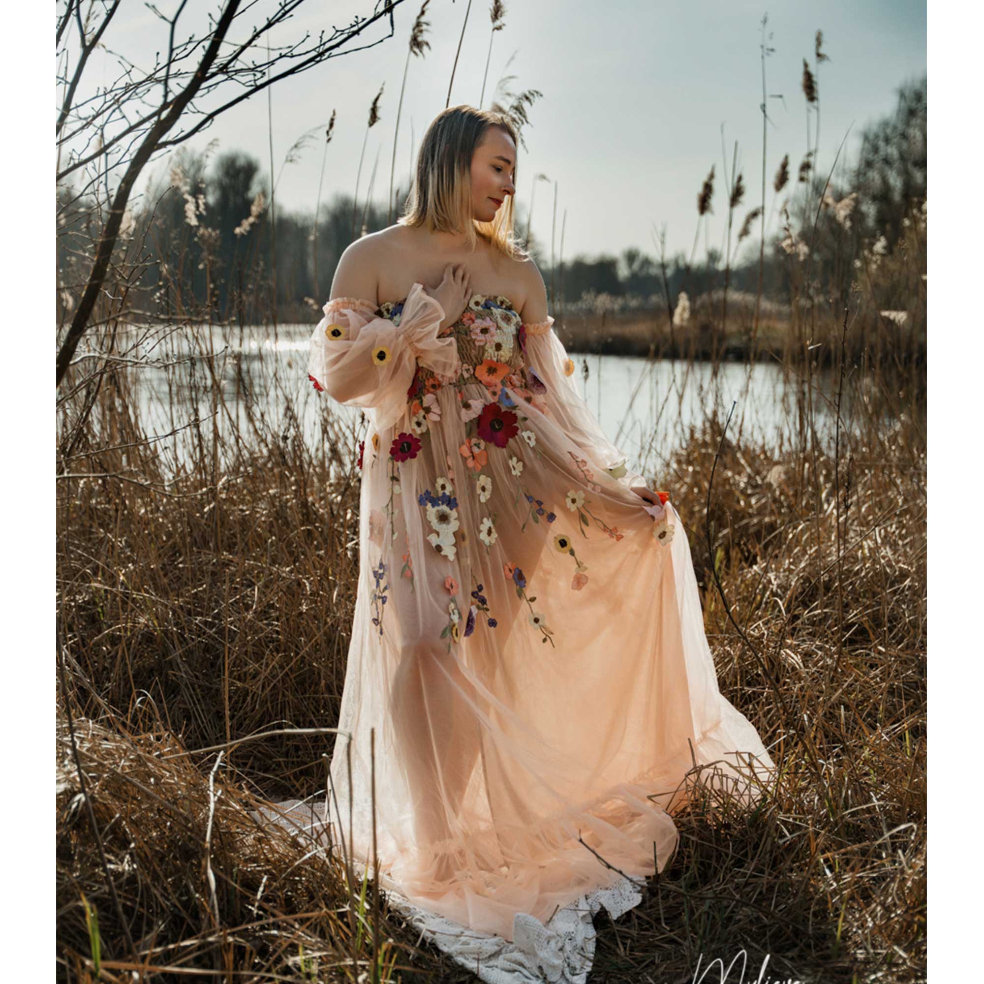 Don&Judy Colorful Organza Off- - Embroidery Daisy บทวิจารณ์และราคา