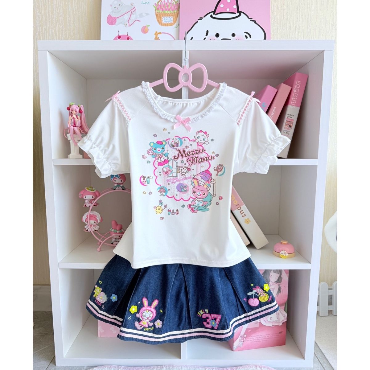 Japanese Sweet Skirt Sets Summ - Embroidery Blouse บทวิจารณ์และราคา