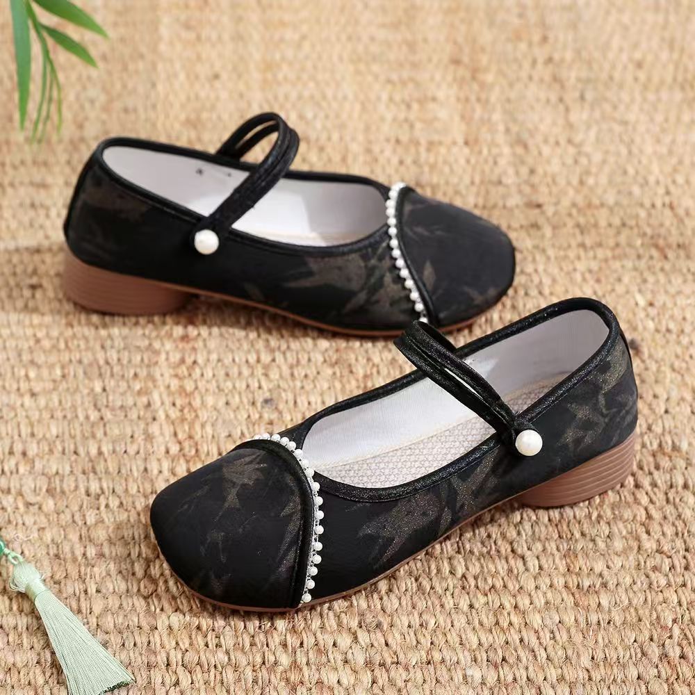Chinese Style Women Low Heel C - Embroidery Canvas บทวิจารณ์และราคา
