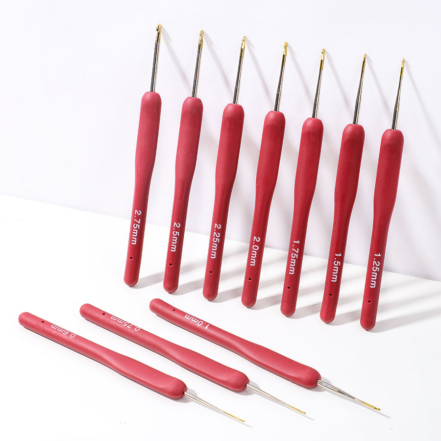 10pcs Red Crochet Set Kit Sili - Embroidery Needles บทวิจารณ์และราคา
