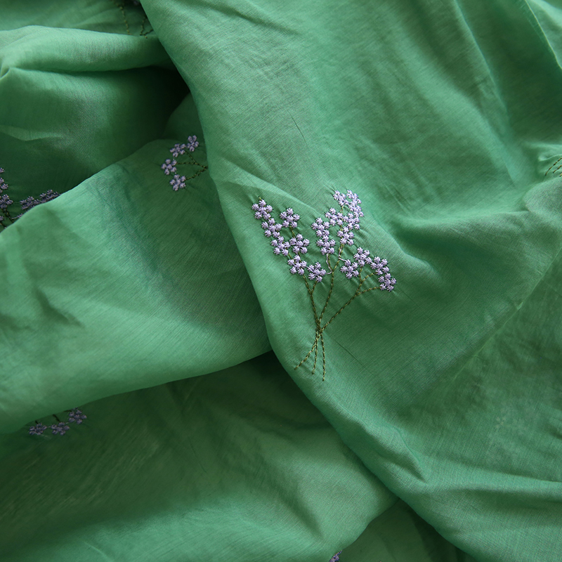 Summer dark green silk embroid - Embroidery Canvas บทวิจารณ์และราคา