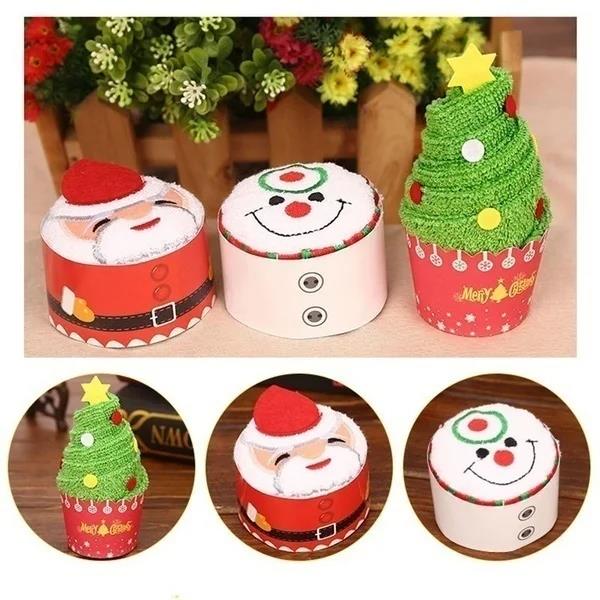 Christmas Towels 30*30cm Cute  - Embroidery Xmas Decorations บทวิจารณ์และราคา