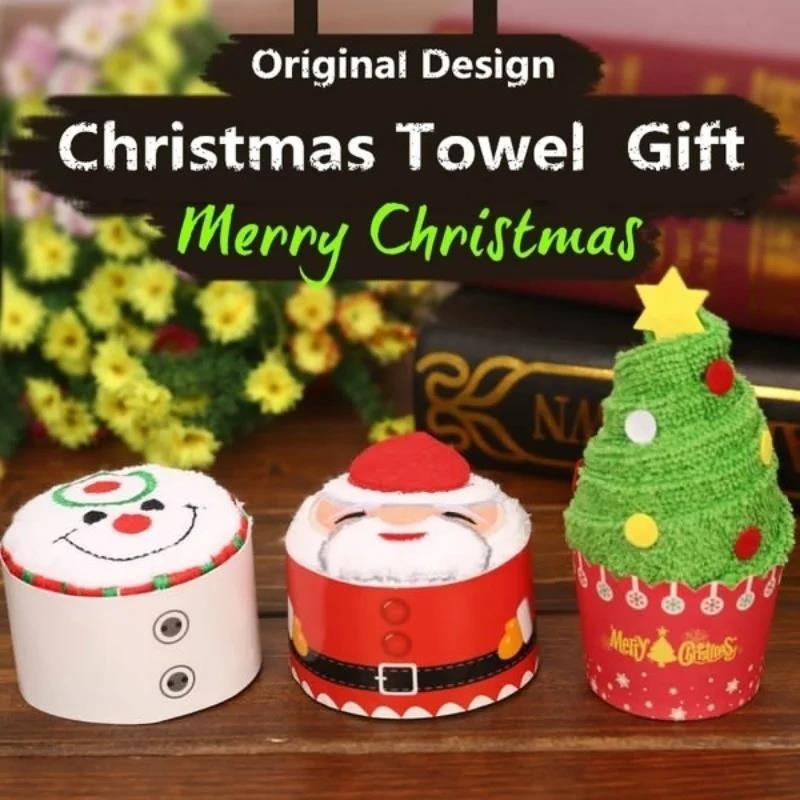 Christmas Towels 30*30cm Cute  - Embroidery Xmas Decorations บทวิจารณ์และราคา