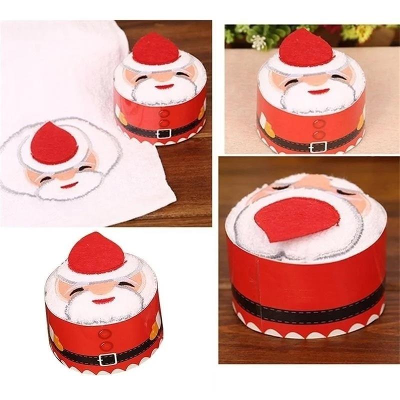 Christmas Towels 30*30cm Cute  - Embroidery Xmas Decorations บทวิจารณ์และราคา