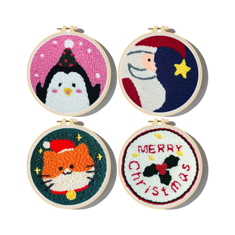 Xmas Punch Needle Embroidery K - Embroidery Xmas Decorations บทวิจารณ์และราคา