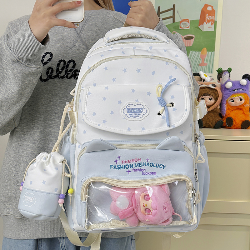 New Cute Transparent Anime Bac - Embroidery Texture บทวิจารณ์และราคา