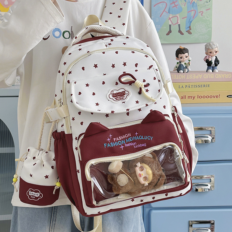New Cute Transparent Anime Bac - Embroidery Texture บทวิจารณ์และราคา