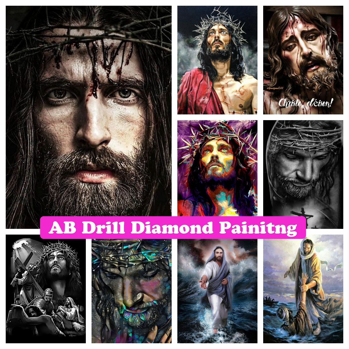 Jesus Christ Christian 5D DIY  - Embroidery Jesus บทวิจารณ์และราคา
