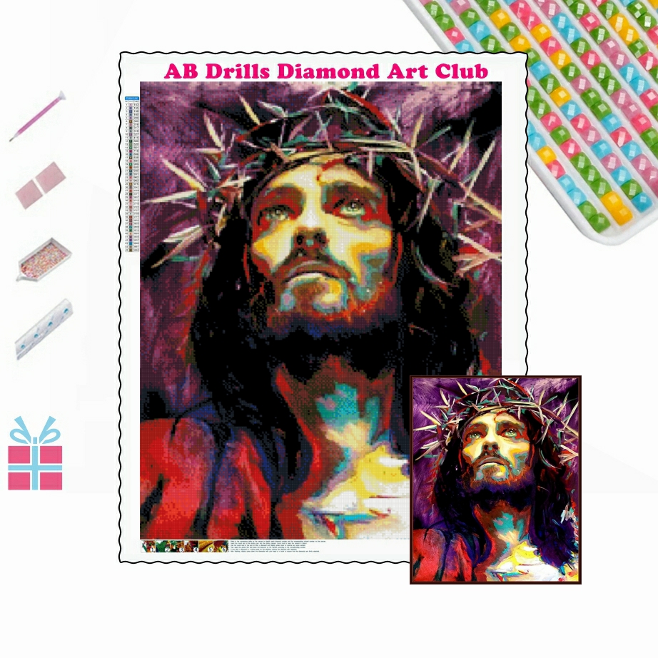 Jesus Christ Christian 5D DIY  - Embroidery Jesus บทวิจารณ์และราคา