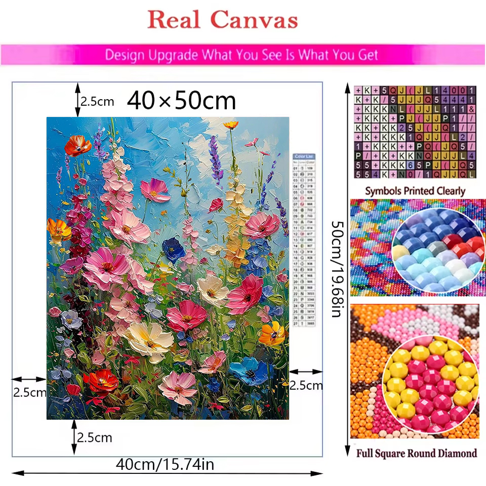 Frameless,5D DIY Full Square D - Embroidery Daisy บทวิจารณ์และราคา