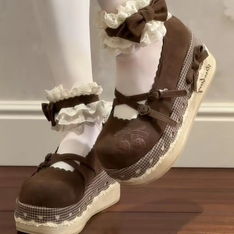 Lolita High Heels Height Incre - Embroidery Canvas บทวิจารณ์และราคา