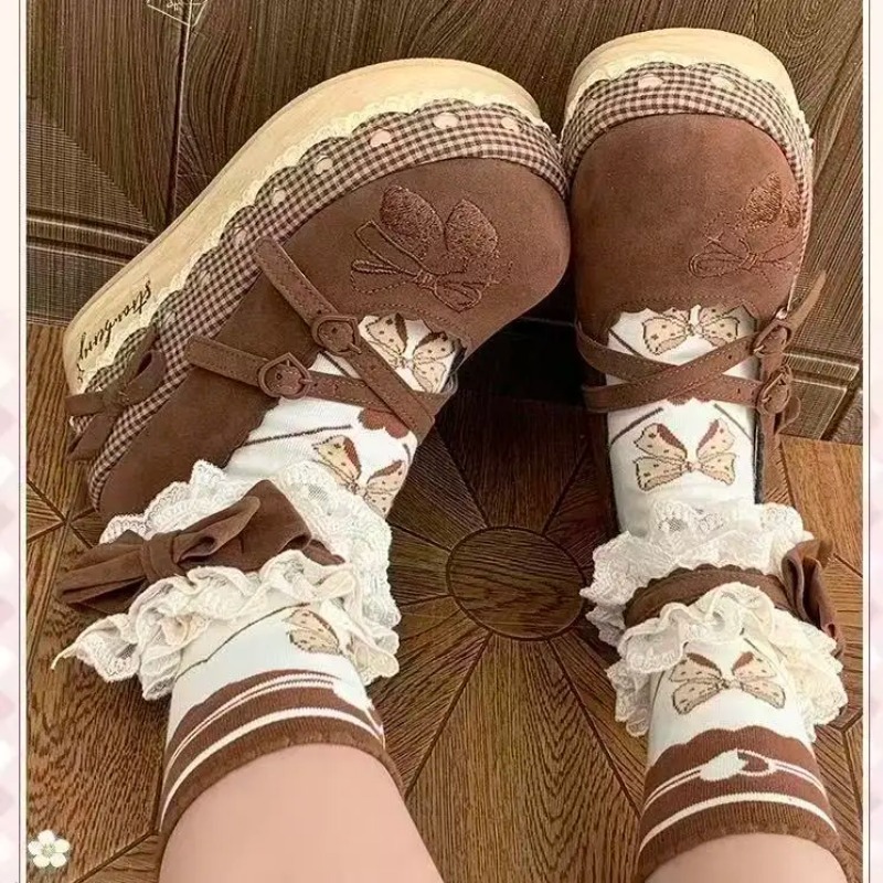 Lolita High Heels Height Incre - Embroidery Canvas บทวิจารณ์และราคา