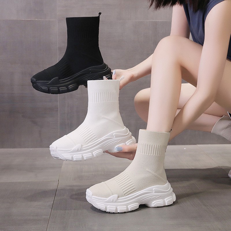 Sock boots women's summer new  - Embroidery Canvas บทวิจารณ์และราคา