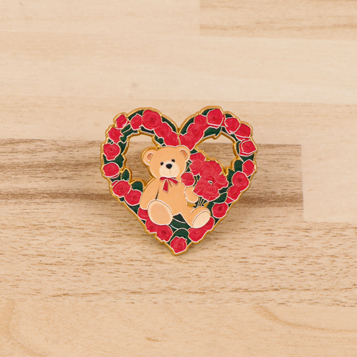 Fox Rose Bear Enamel Pins Anim - Embroidery Tulle บทวิจารณ์และราคา