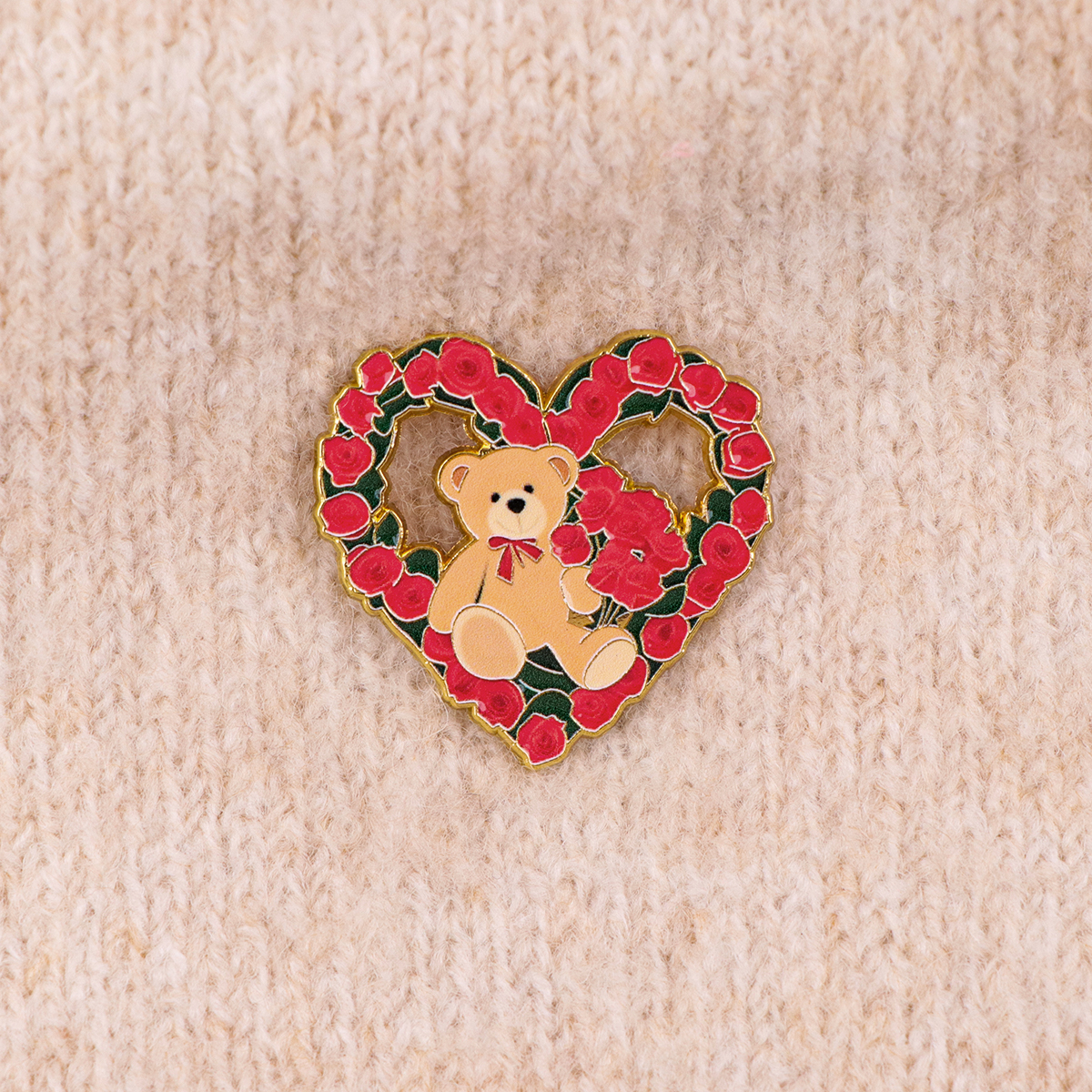 Fox Rose Bear Enamel Pins Anim - Embroidery Tulle บทวิจารณ์และราคา