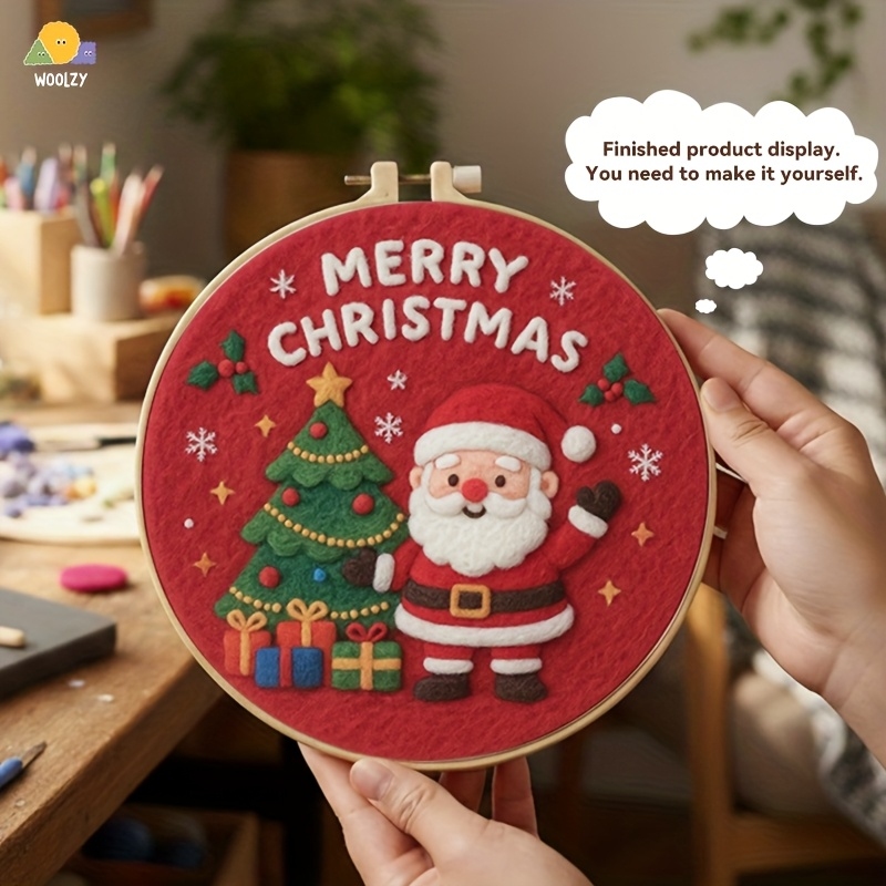 Santa & Christmas Tree Felt Em - Embroidery Xmas Decorations บทวิจารณ์และราคา