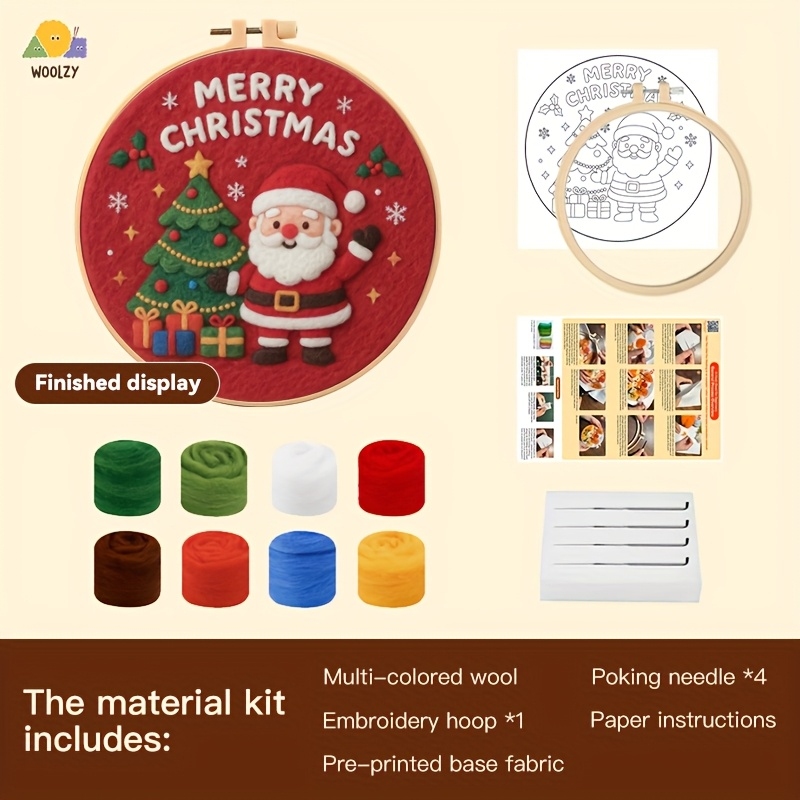 Santa & Christmas Tree Felt Em - Embroidery Xmas Decorations บทวิจารณ์และราคา