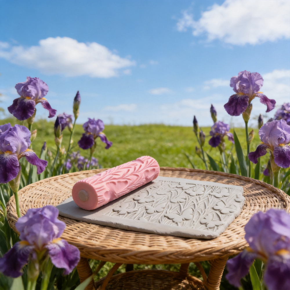 DIY Pottery Craft Rolling Pin  - Embroidery Texture บทวิจารณ์และราคา