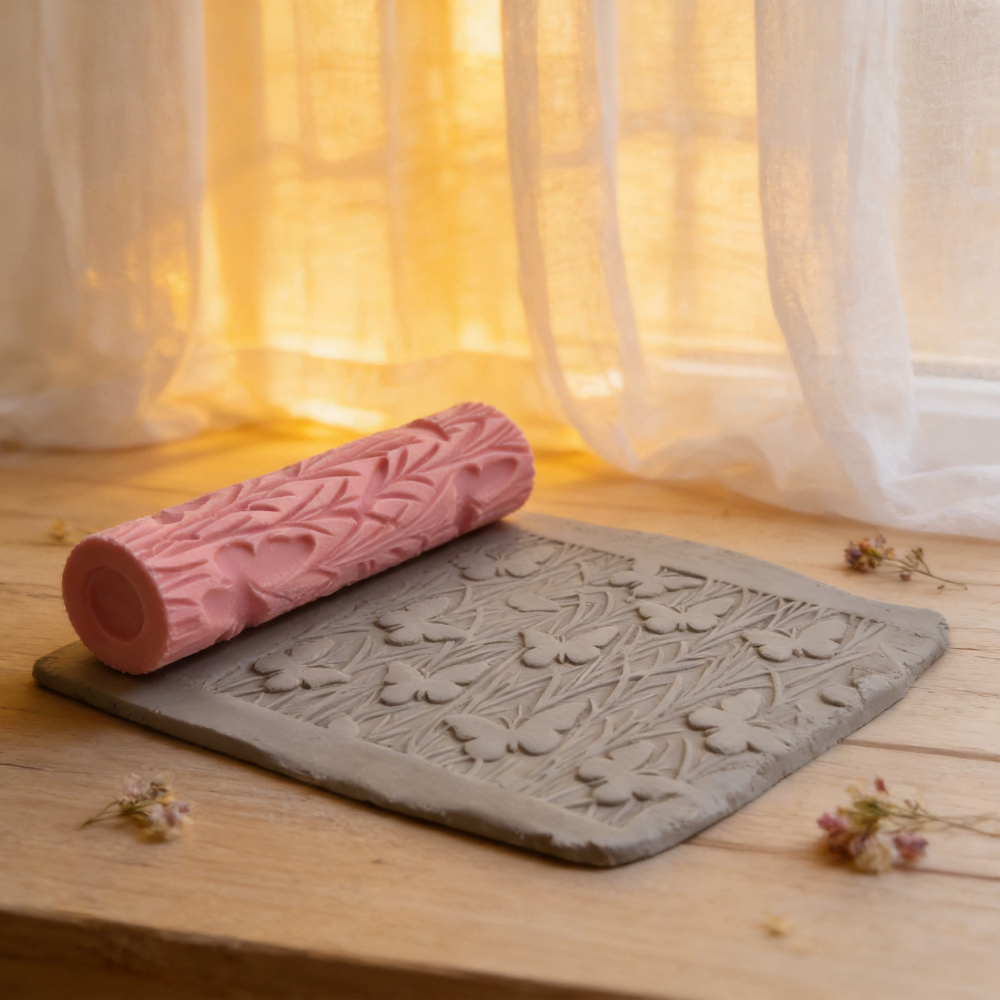 DIY Pottery Craft Rolling Pin  - Embroidery Texture บทวิจารณ์และราคา