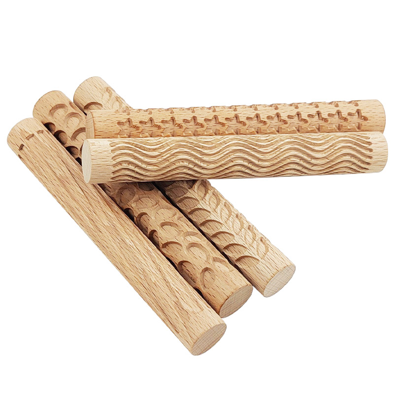 Wooden Texture Rolling Pin Cer - Embroidery Texture บทวิจารณ์และราคา