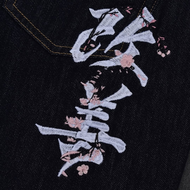 Mens Jeans Harajuku Y2K Retro  - Embroidery Font Free บทวิจารณ์และราคา