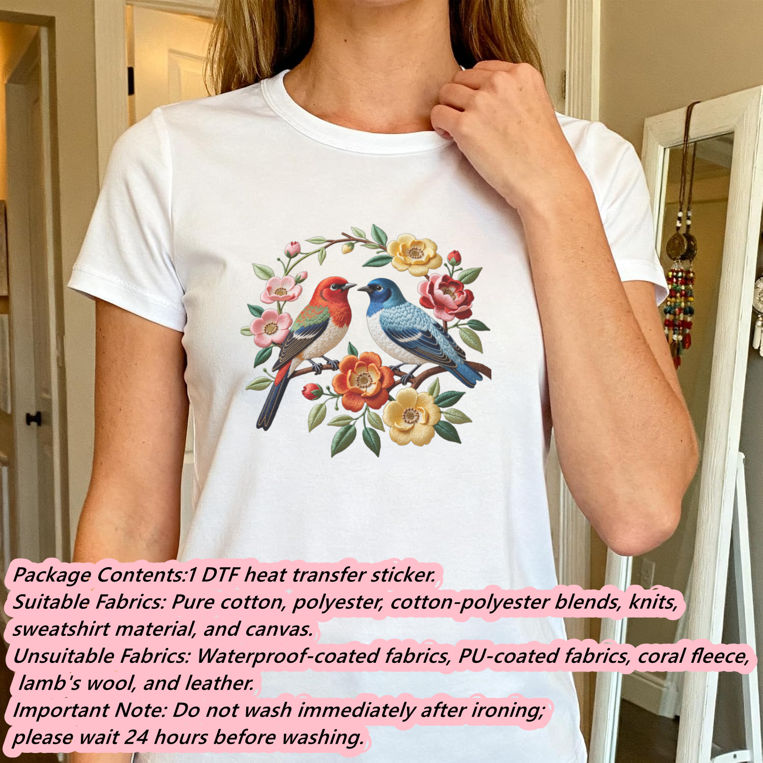 1 Piece of Bird Pattern Clothi - Embroidery Blouse บทวิจารณ์และราคา