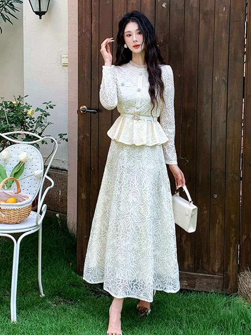 Formal Luxury Evening Lace Two - Embroidery Blouse บทวิจารณ์และราคา