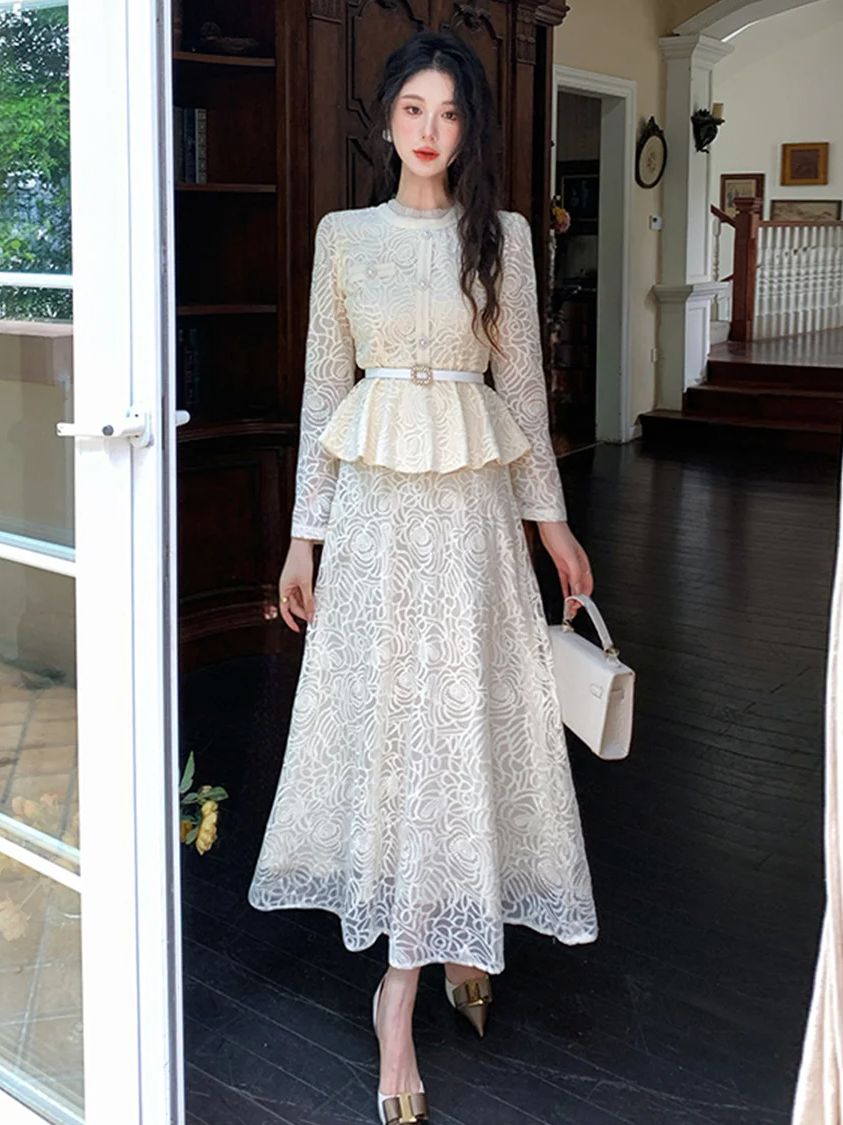 Formal Luxury Evening Lace Two - Embroidery Blouse บทวิจารณ์และราคา