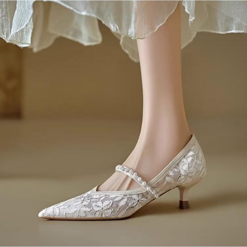 Sexy Lace Embroidery High Heel - Embroidery Beads บทวิจารณ์และราคา
