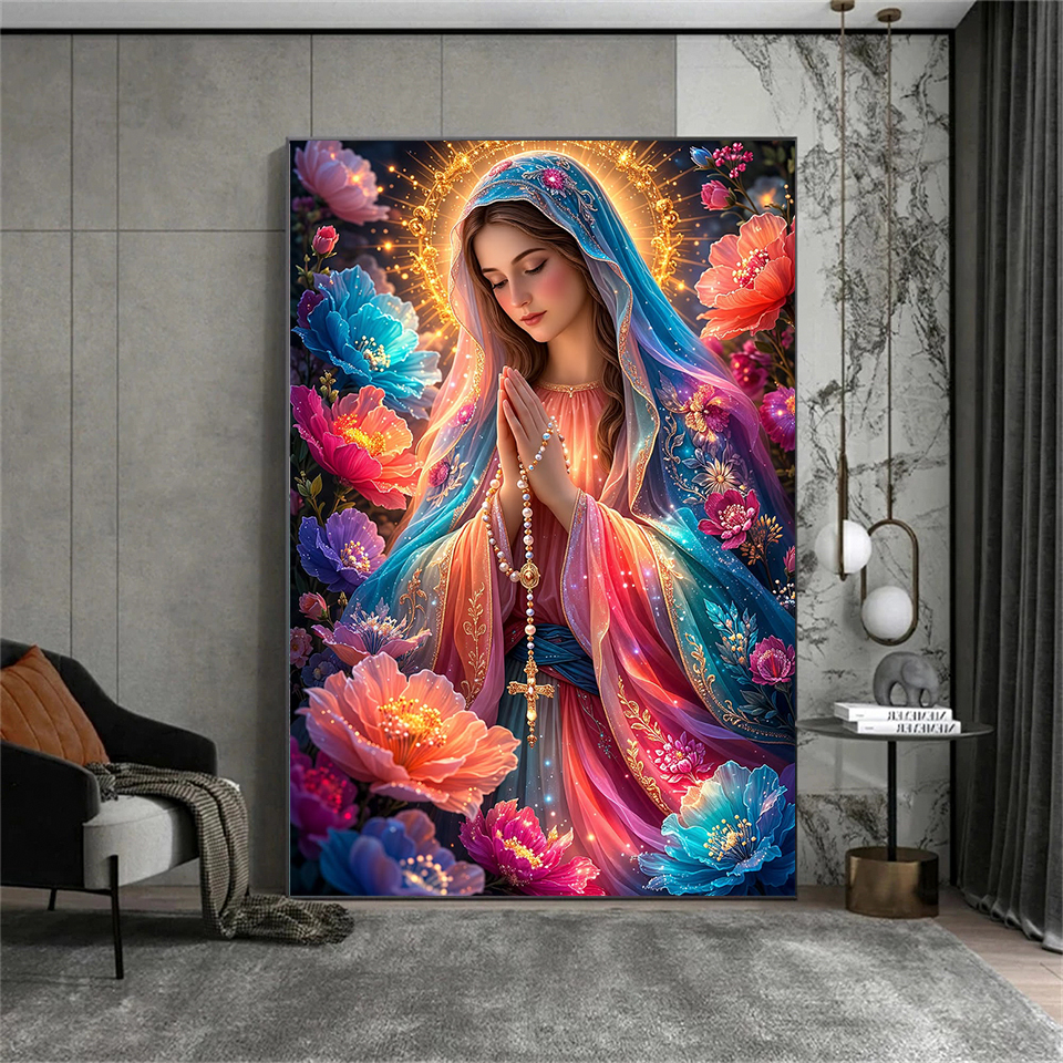 Virgin Mary Mother of Jesus Di - Embroidery Jesus บทวิจารณ์และราคา