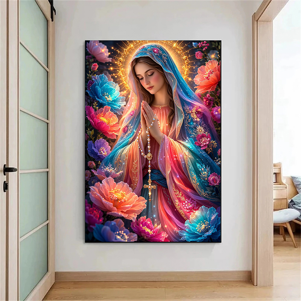 Virgin Mary Mother of Jesus Di - Embroidery Jesus บทวิจารณ์และราคา