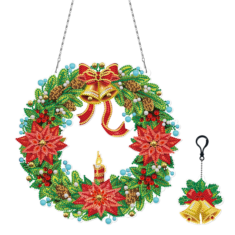 Christmas Wreath with LED Ligh - Embroidery Xmas Decorations บทวิจารณ์และราคา