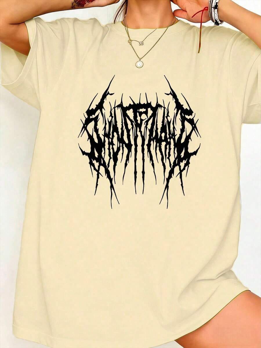 Oversized Loose Fit Cotton Got - Embroidery Font Free บทวิจารณ์และราคา
