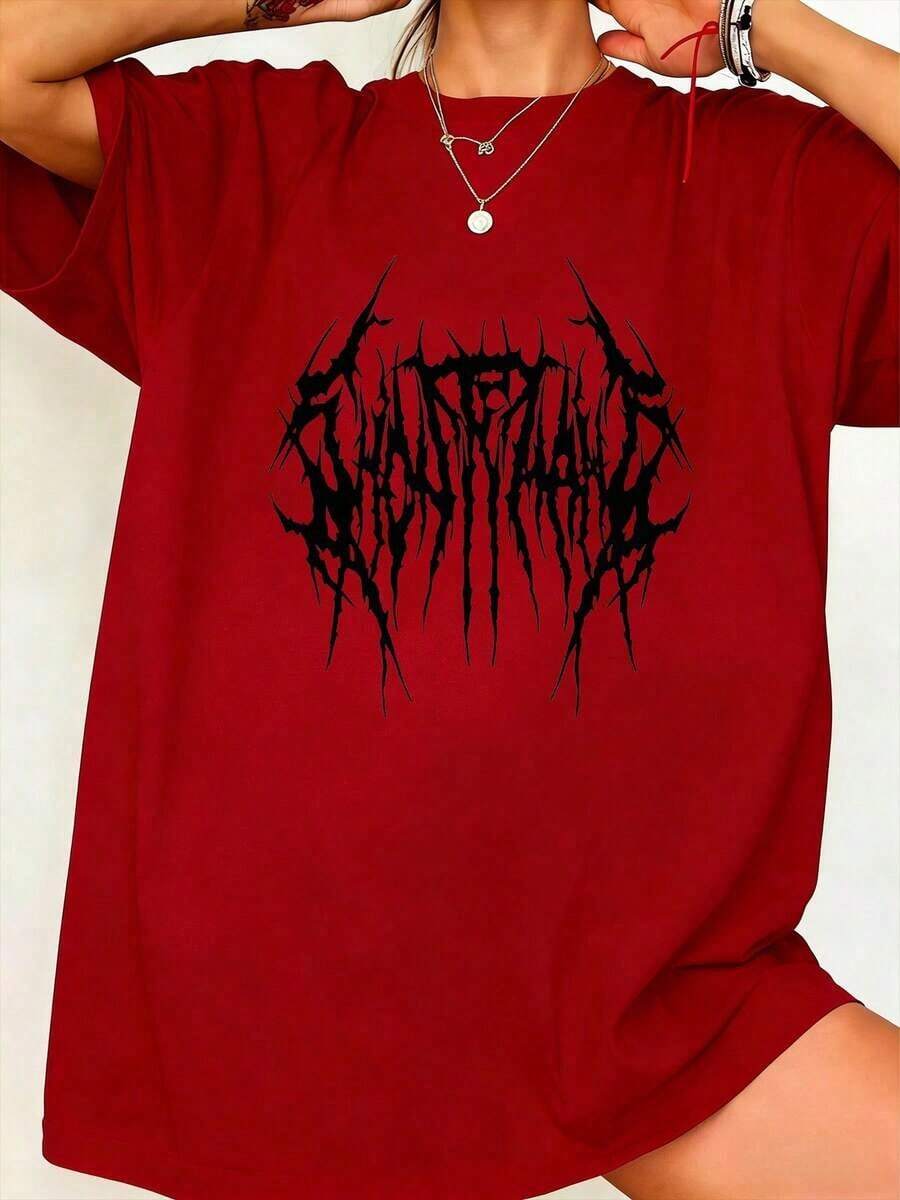 Oversized Loose Fit Cotton Got - Embroidery Font Free บทวิจารณ์และราคา