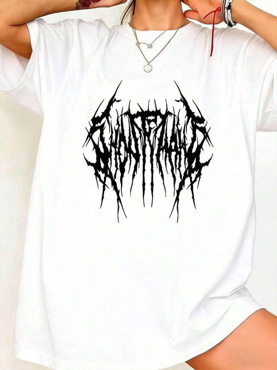 Oversized Loose Fit Cotton Got - Embroidery Font Free บทวิจารณ์และราคา