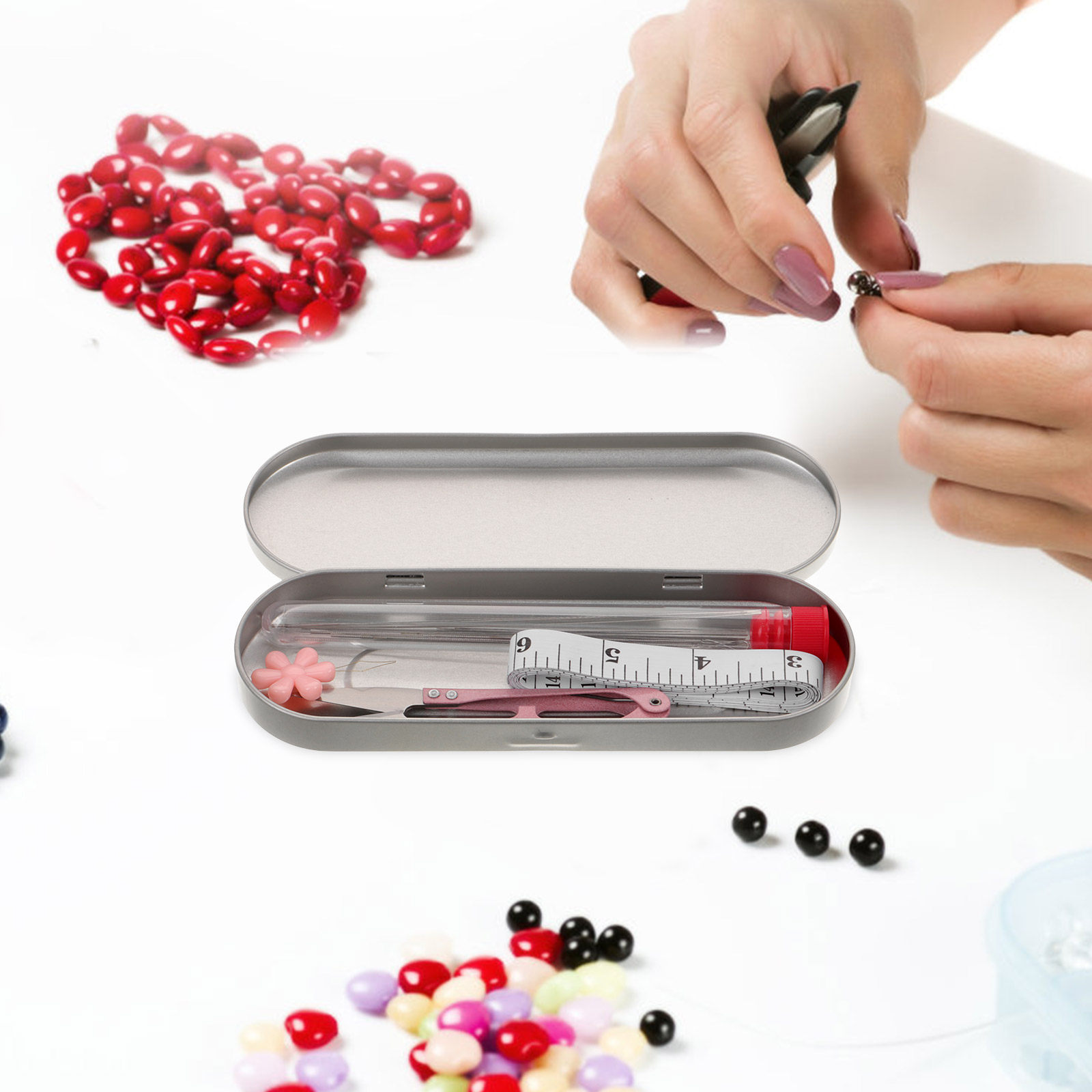 1Set Beading Thread and Long N - Embroidery Beads บทวิจารณ์และราคา