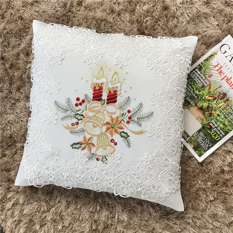 Christmas Embroidery Cushion C - Embroidery Xmas Decorations บทวิจารณ์และราคา