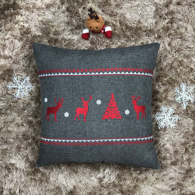 Christmas Embroidery Cushion C - Embroidery Xmas Decorations บทวิจารณ์และราคา